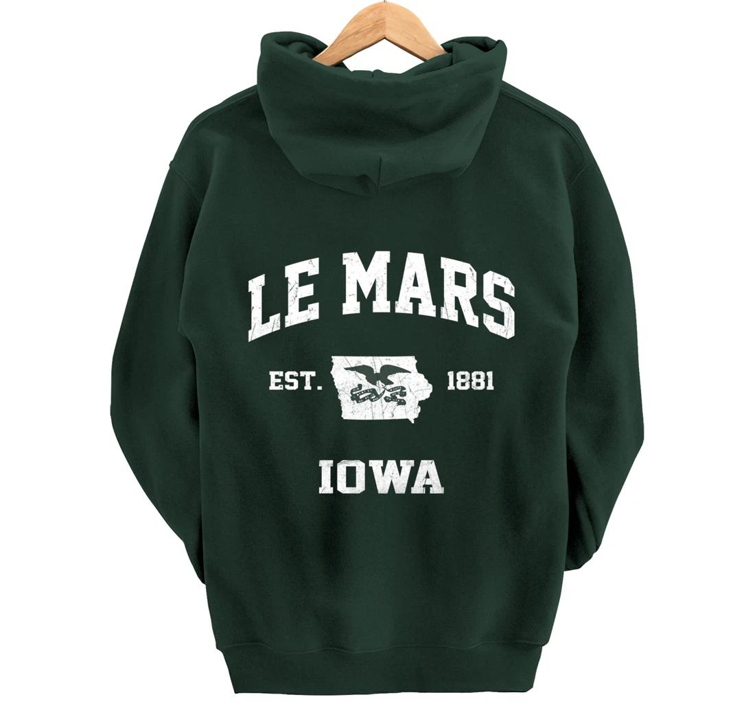 Le Mars Iowa IA vintage State Athletic style Pullover Hoodie