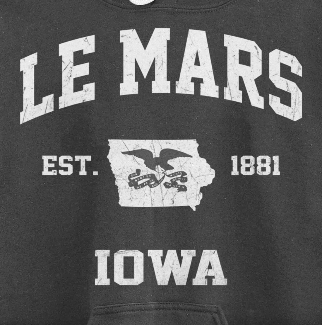 Le Mars Iowa IA vintage State Athletic style Pullover Hoodie