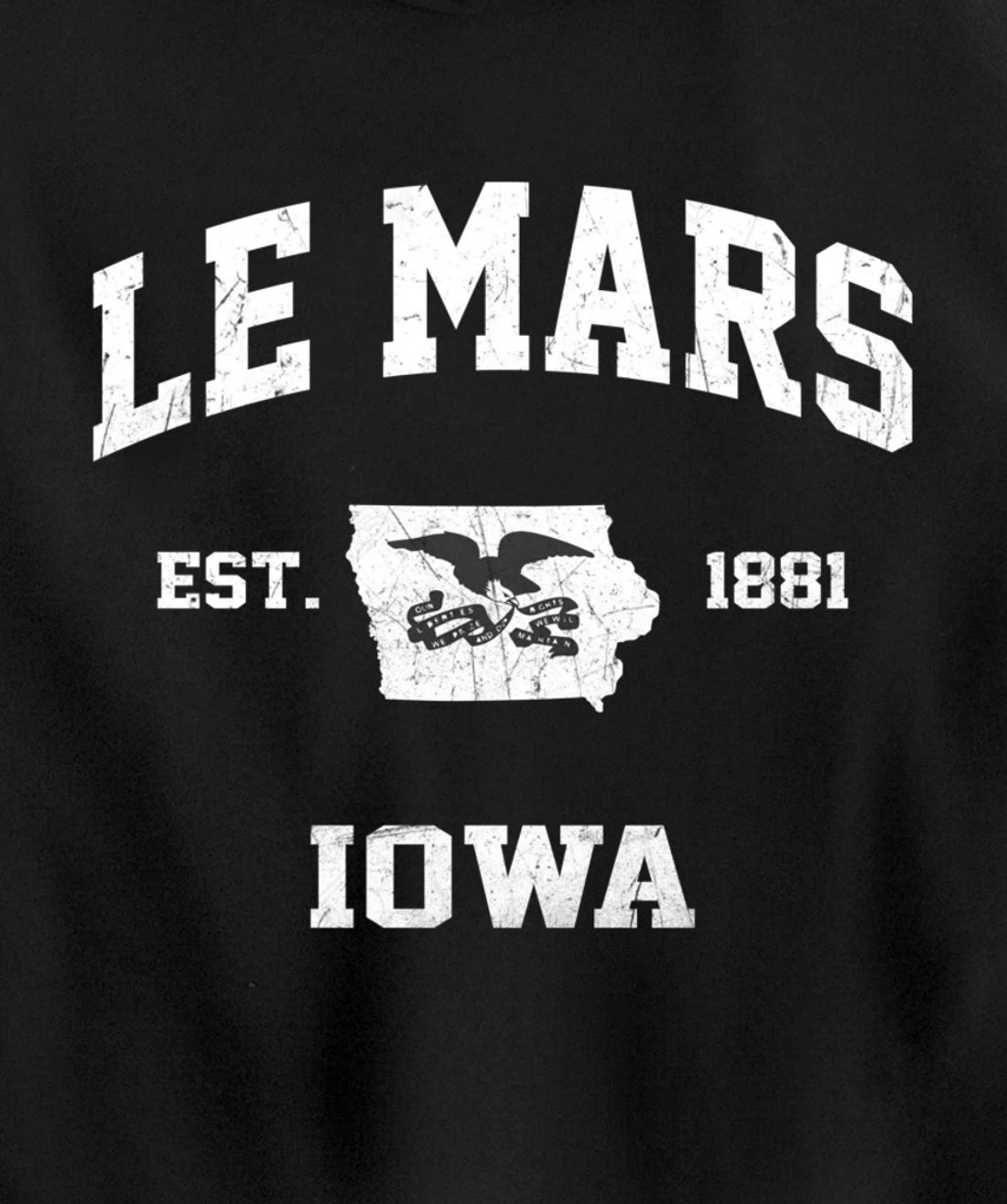 Le Mars Iowa IA vintage State Athletic style Pullover Hoodie