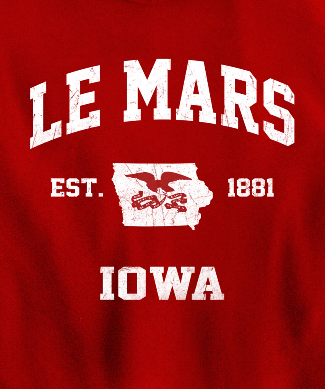 Le Mars Iowa IA vintage State Athletic style Pullover Hoodie