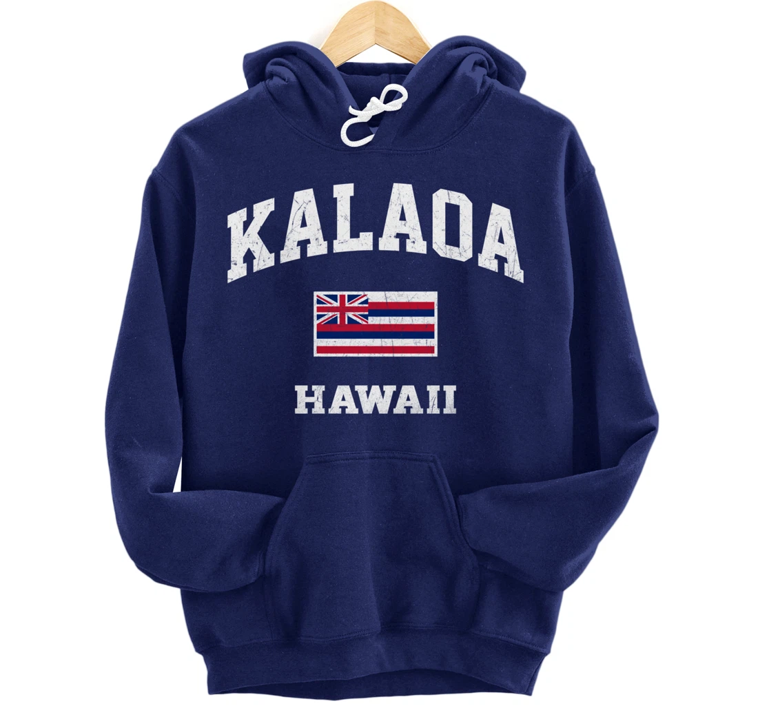 Kalaoa Hawaii HI vintage State Athletic style Pullover Hoodie