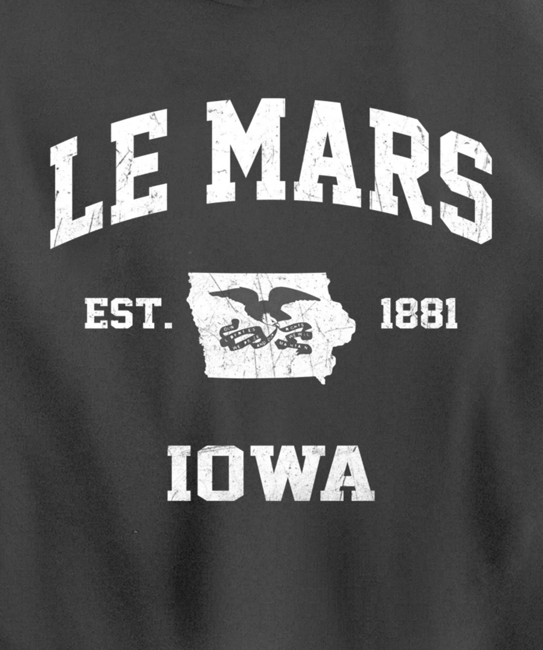 Le Mars Iowa IA vintage State Athletic style Pullover Hoodie