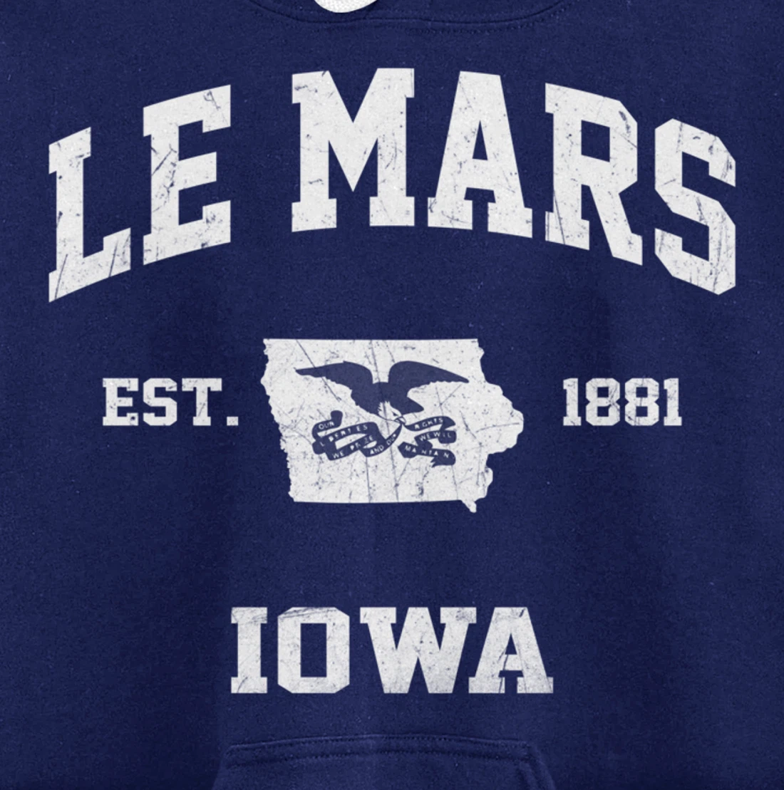 Le Mars Iowa IA vintage State Athletic style Pullover Hoodie