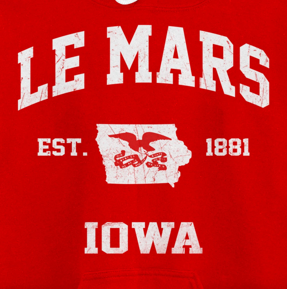 Le Mars Iowa IA vintage State Athletic style Pullover Hoodie
