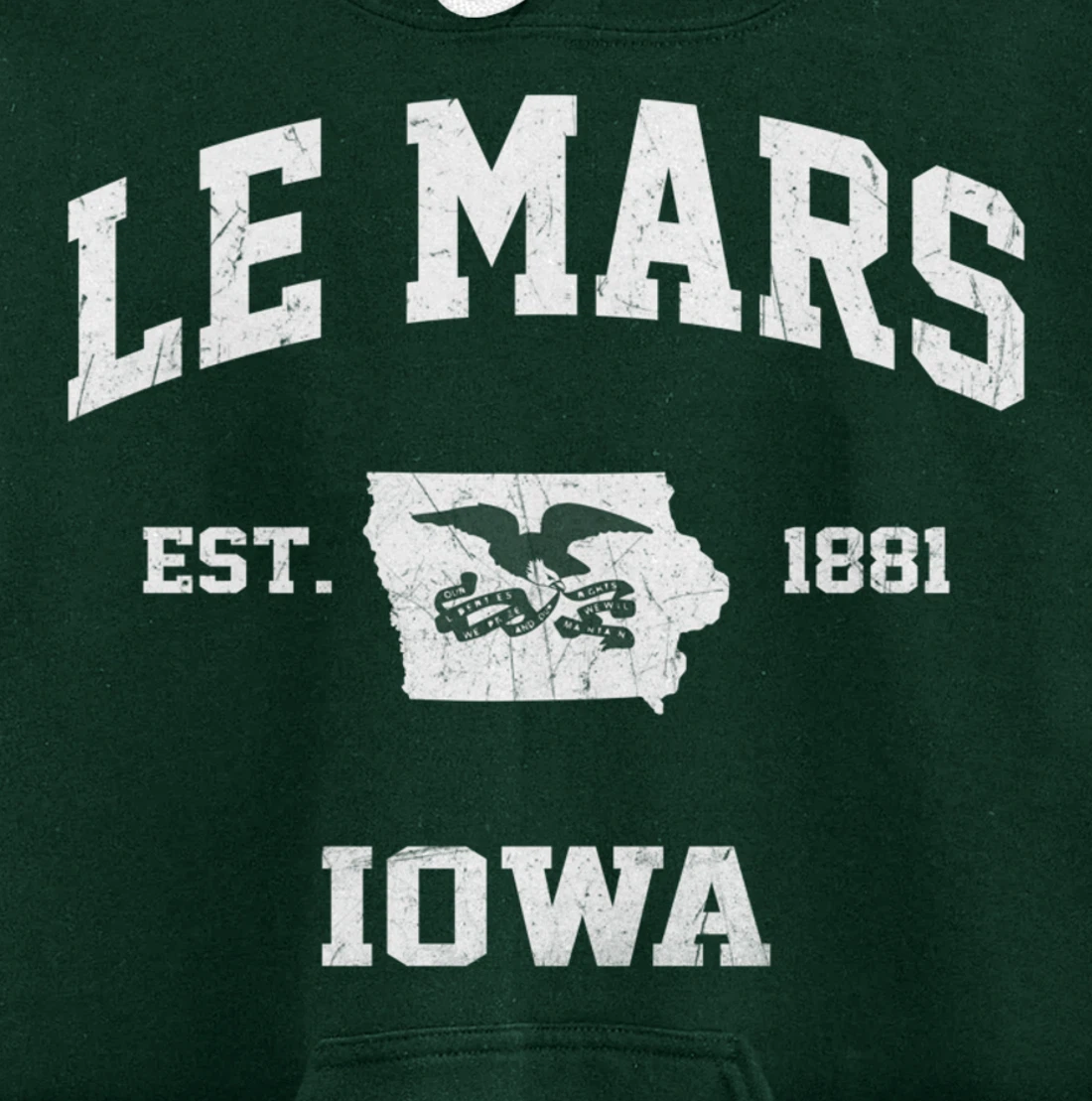 Le Mars Iowa IA vintage State Athletic style Pullover Hoodie
