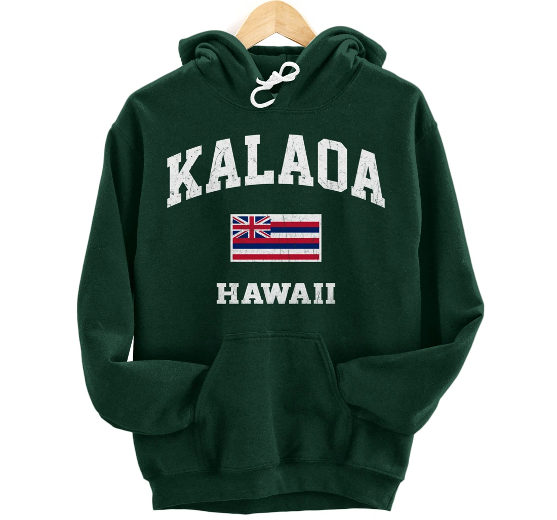 Kalaoa Hawaii HI vintage State Athletic style Pullover Hoodie
