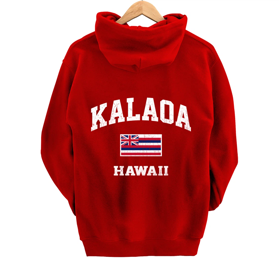 Kalaoa Hawaii HI vintage State Athletic style Pullover Hoodie