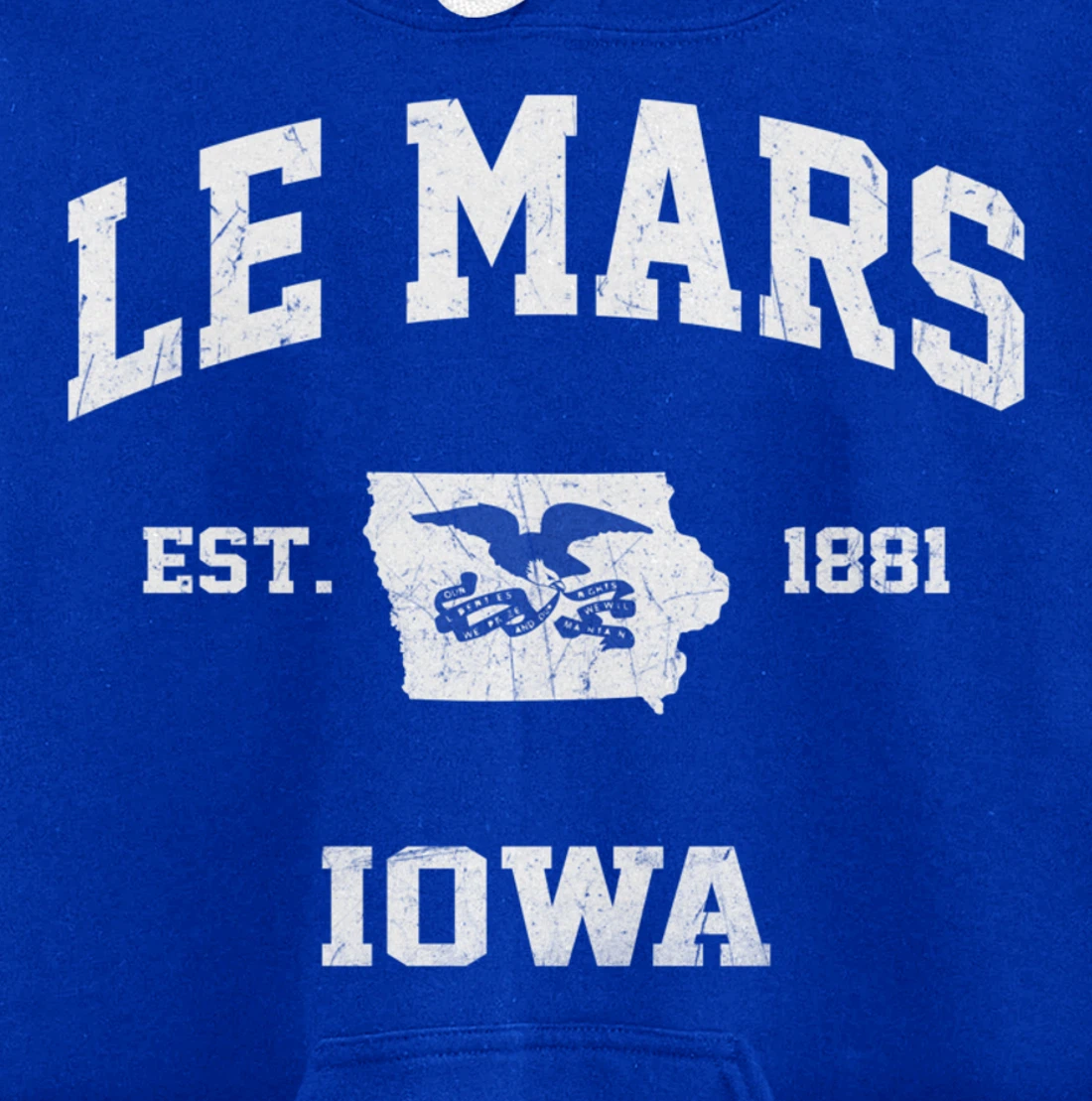 Le Mars Iowa IA vintage State Athletic style Pullover Hoodie