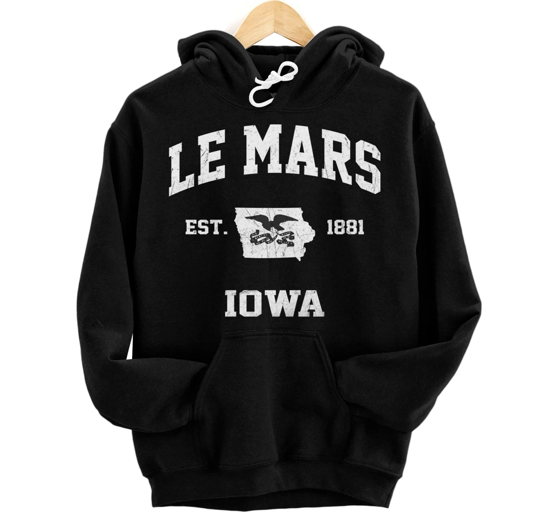 Le Mars Iowa IA vintage State Athletic style Pullover Hoodie