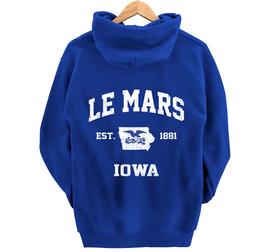 Le Mars Iowa IA vintage State Athletic style Pullover Hoodie