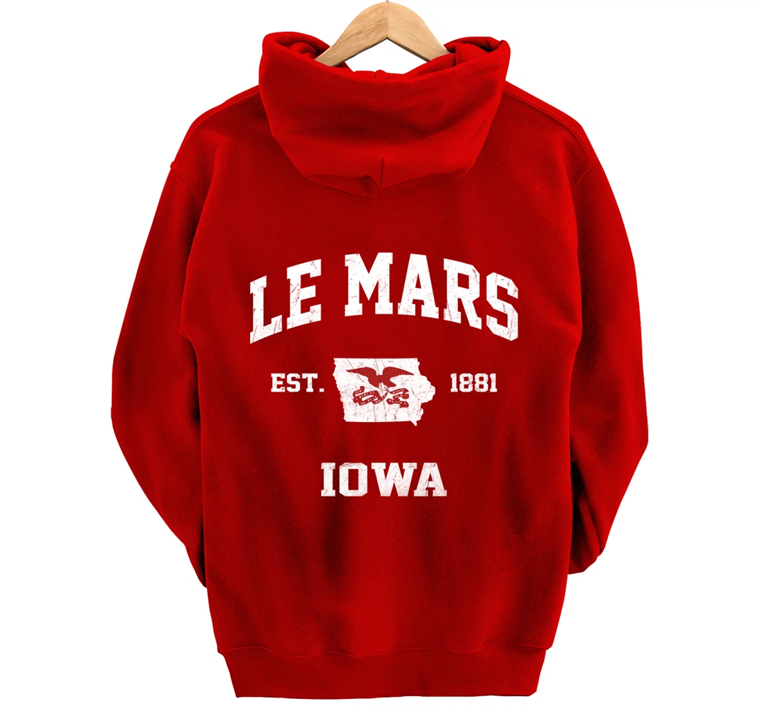 Le Mars Iowa IA vintage State Athletic style Pullover Hoodie