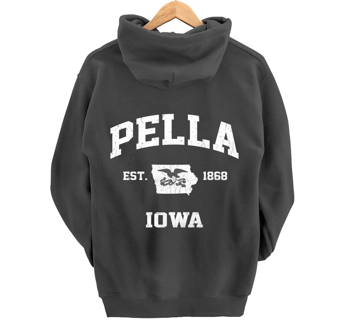 Pella Iowa IA vintage State Athletic style Pullover Hoodie