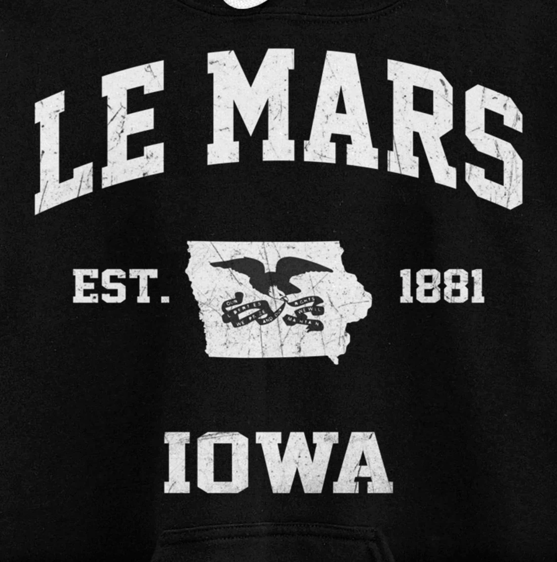Le Mars Iowa IA vintage State Athletic style Pullover Hoodie