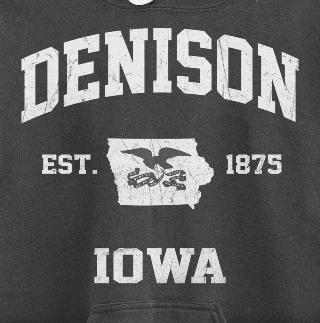 Denison Iowa IA vintage State Athletic style Pullover Hoodie