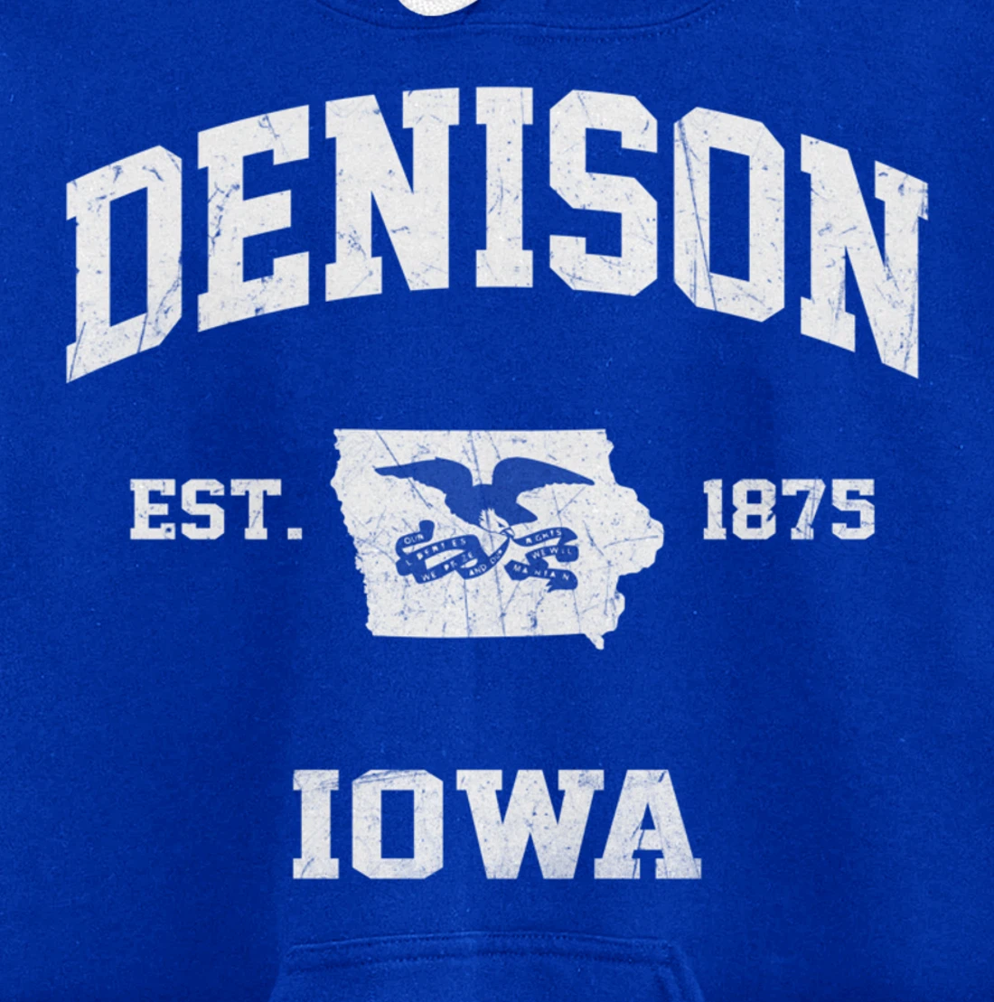 Denison Iowa IA vintage State Athletic style Pullover Hoodie
