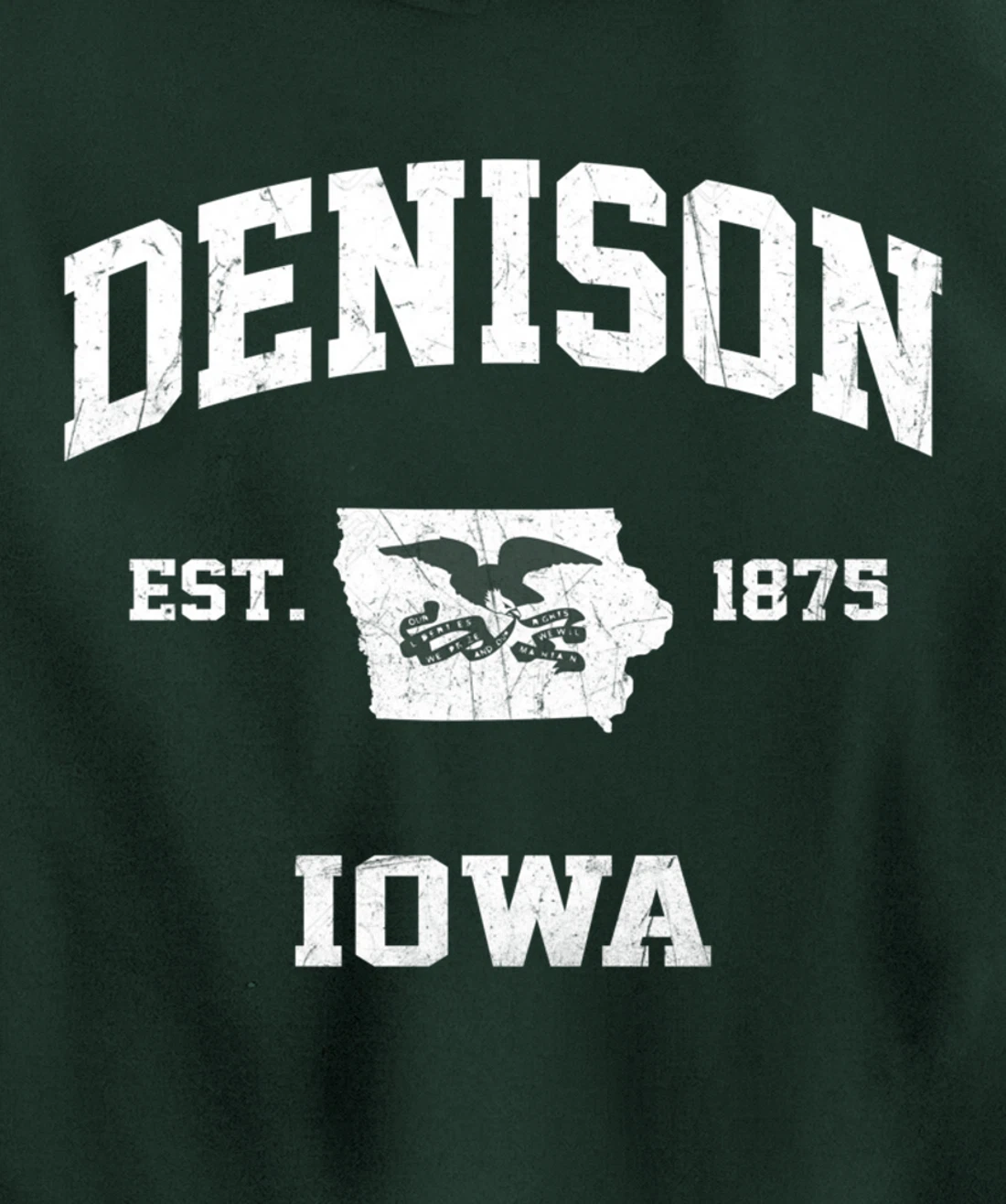 Denison Iowa IA vintage State Athletic style Pullover Hoodie