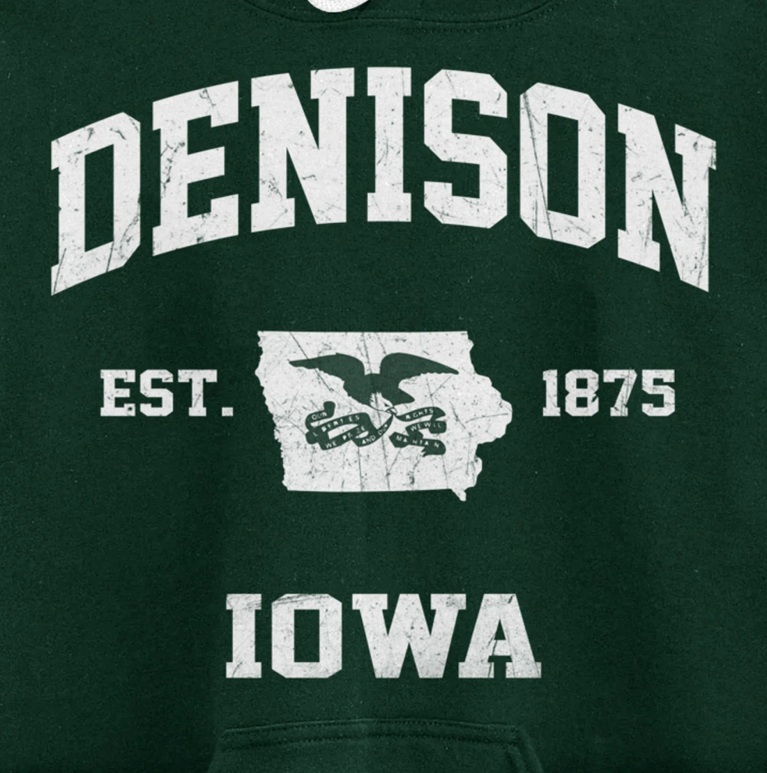 Denison Iowa IA vintage State Athletic style Pullover Hoodie