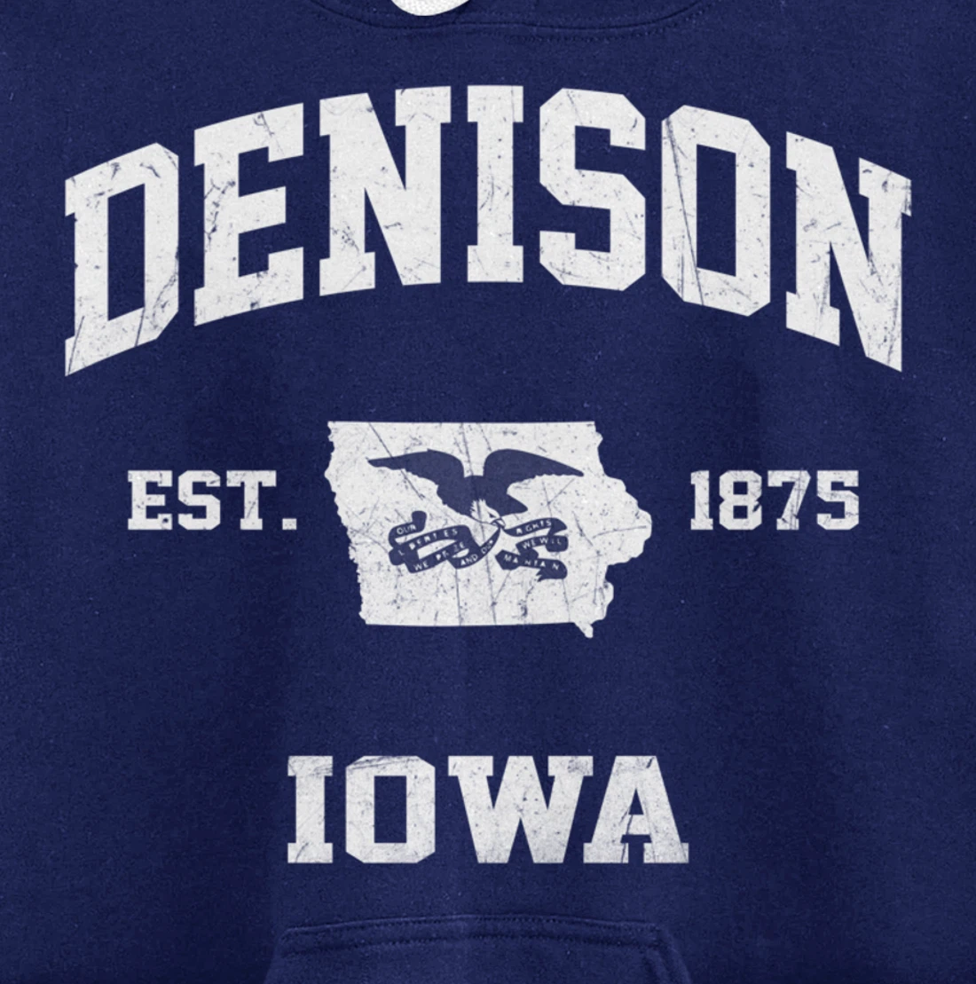 Denison Iowa IA vintage State Athletic style Pullover Hoodie