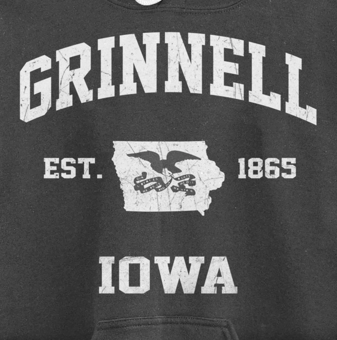 Grinnell Iowa IA vintage State Athletic style Pullover Hoodie