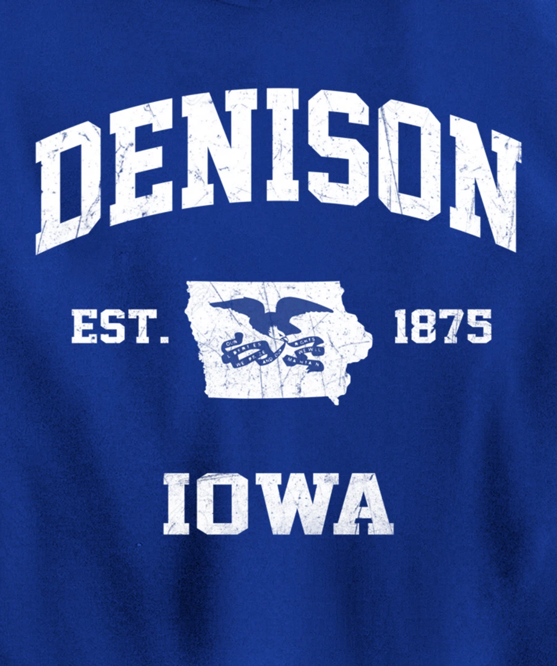 Denison Iowa IA vintage State Athletic style Pullover Hoodie