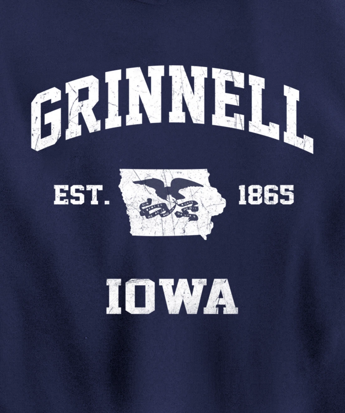 Grinnell Iowa IA vintage State Athletic style Pullover Hoodie
