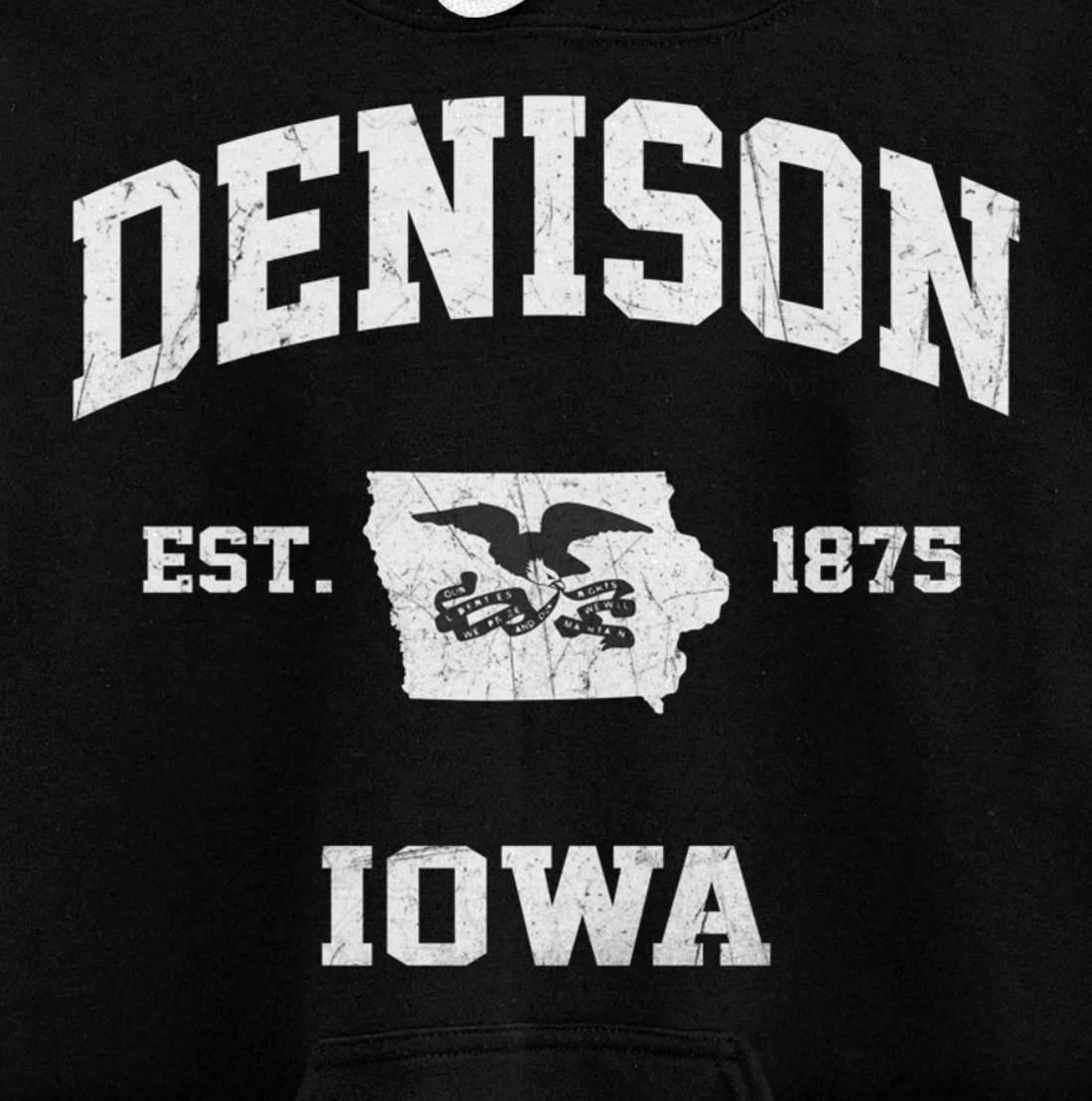 Denison Iowa IA vintage State Athletic style Pullover Hoodie