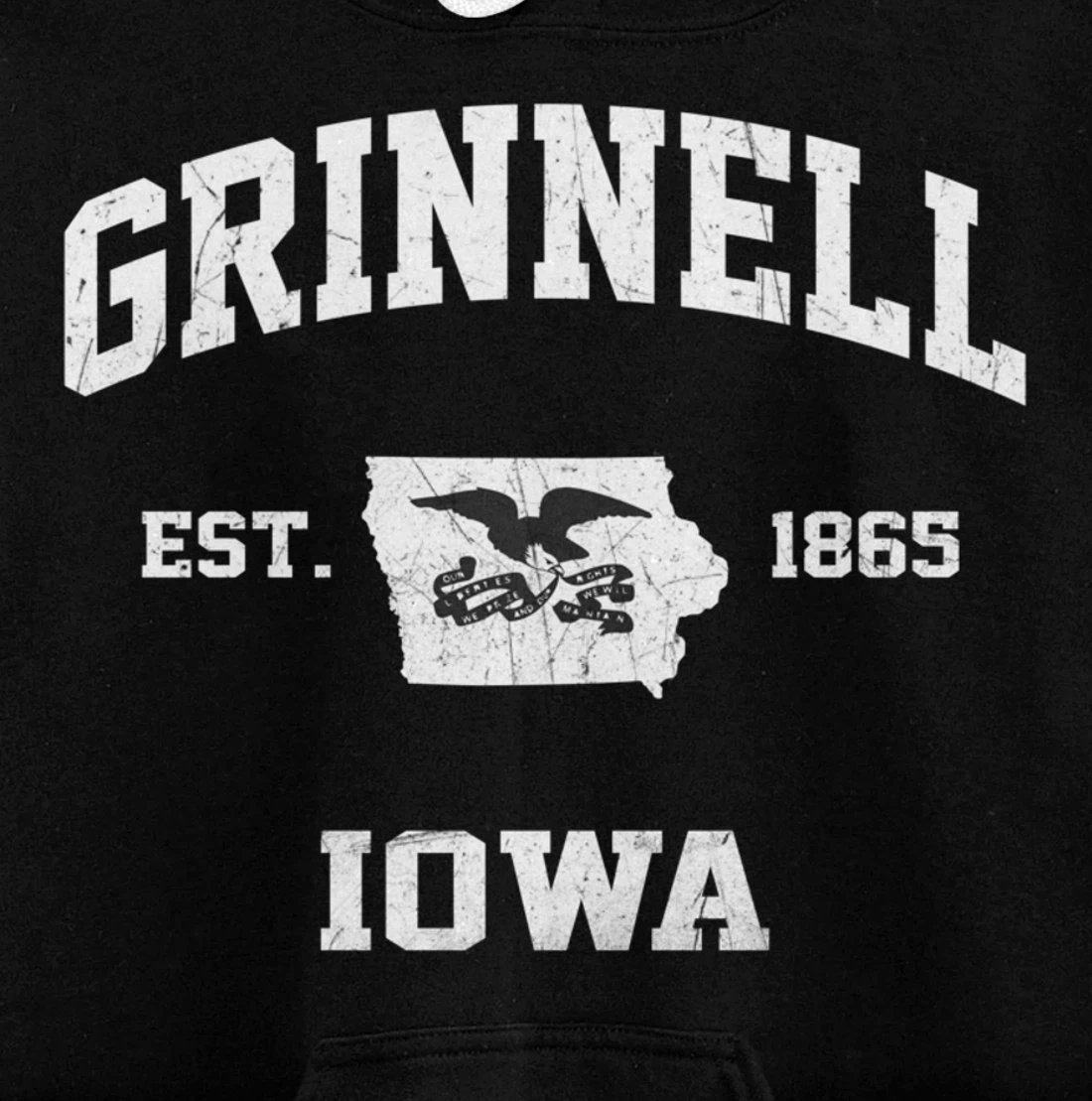 Grinnell Iowa IA vintage State Athletic style Pullover Hoodie