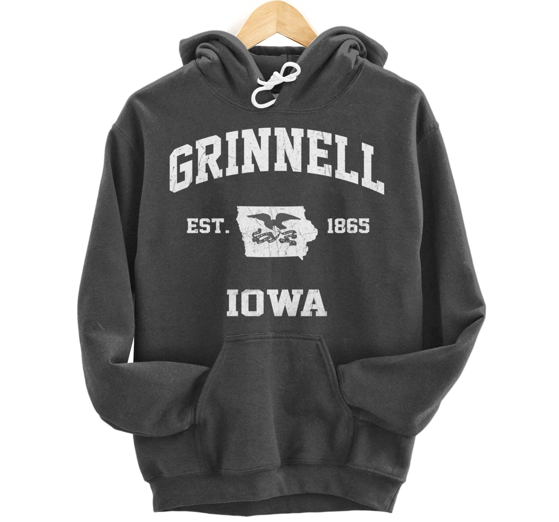 Grinnell Iowa IA vintage State Athletic style Pullover Hoodie