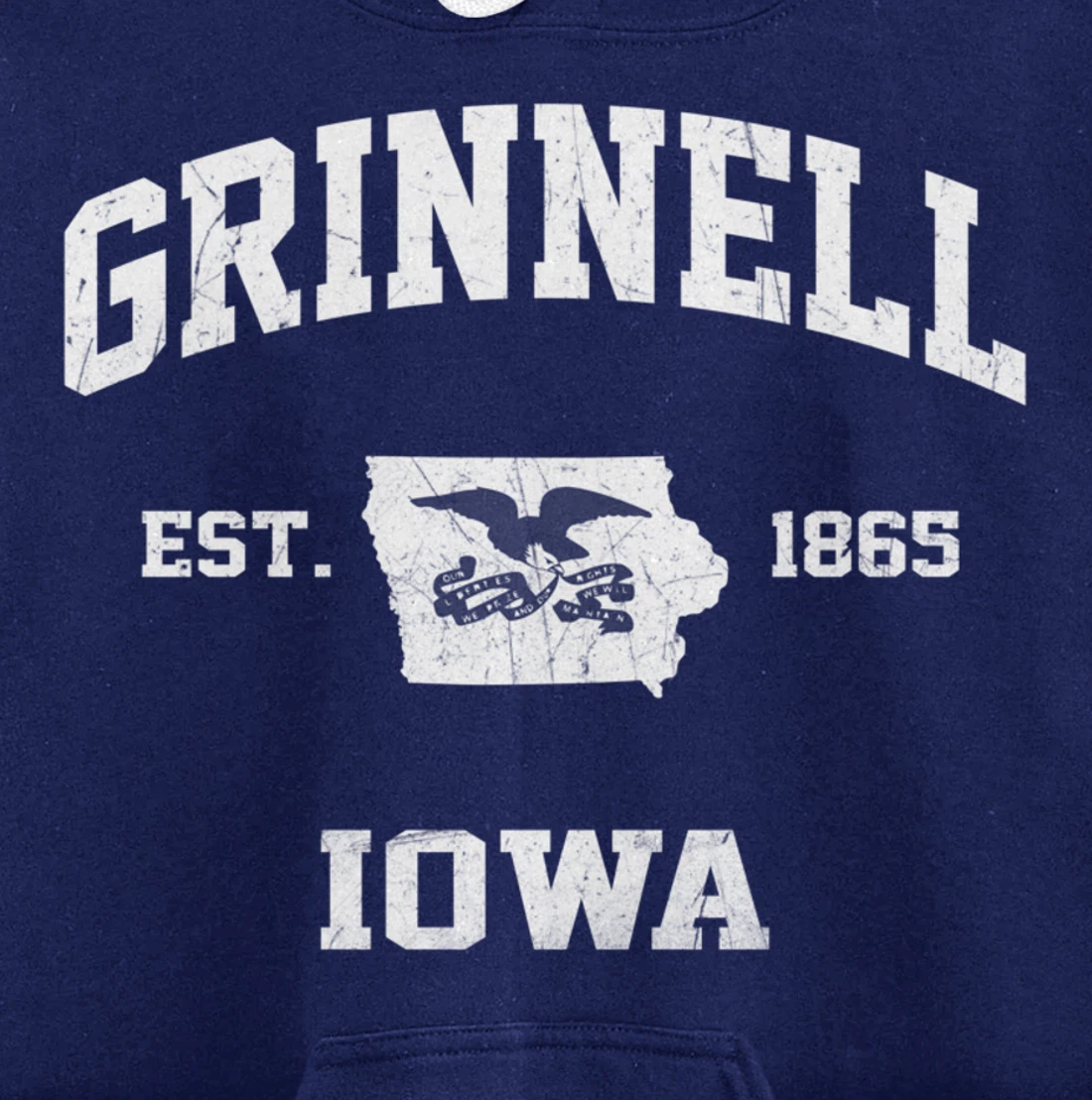 Grinnell Iowa IA vintage State Athletic style Pullover Hoodie
