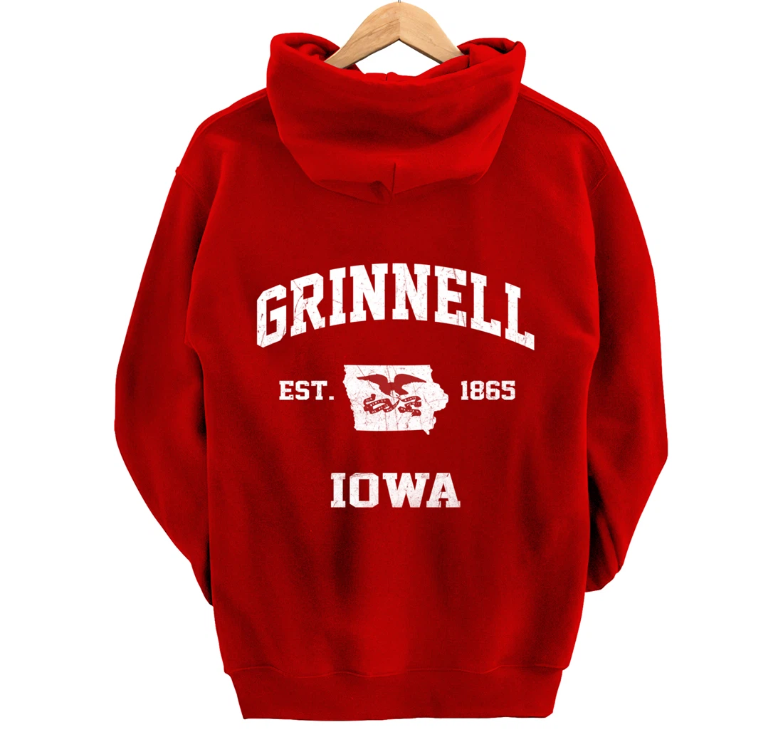 Grinnell Iowa IA vintage State Athletic style Pullover Hoodie