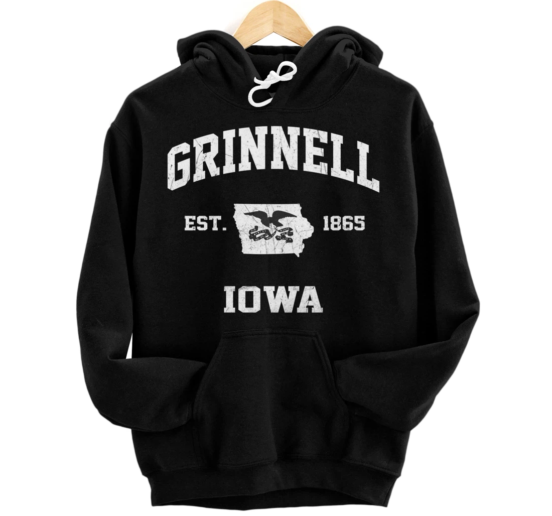 Grinnell Iowa IA vintage State Athletic style Pullover Hoodie