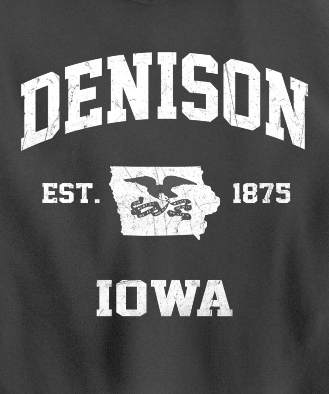 Denison Iowa IA vintage State Athletic style Pullover Hoodie