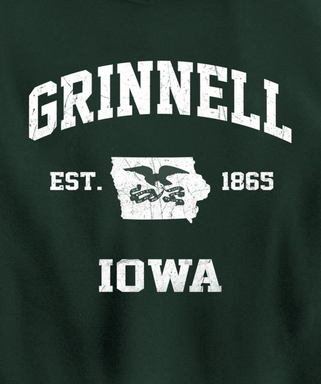 Grinnell Iowa IA vintage State Athletic style Pullover Hoodie