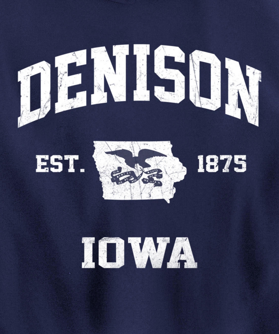 Denison Iowa IA vintage State Athletic style Pullover Hoodie