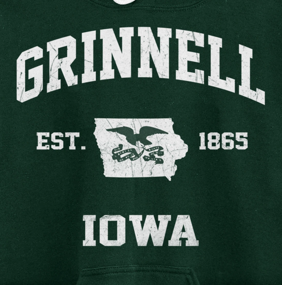 Grinnell Iowa IA vintage State Athletic style Pullover Hoodie