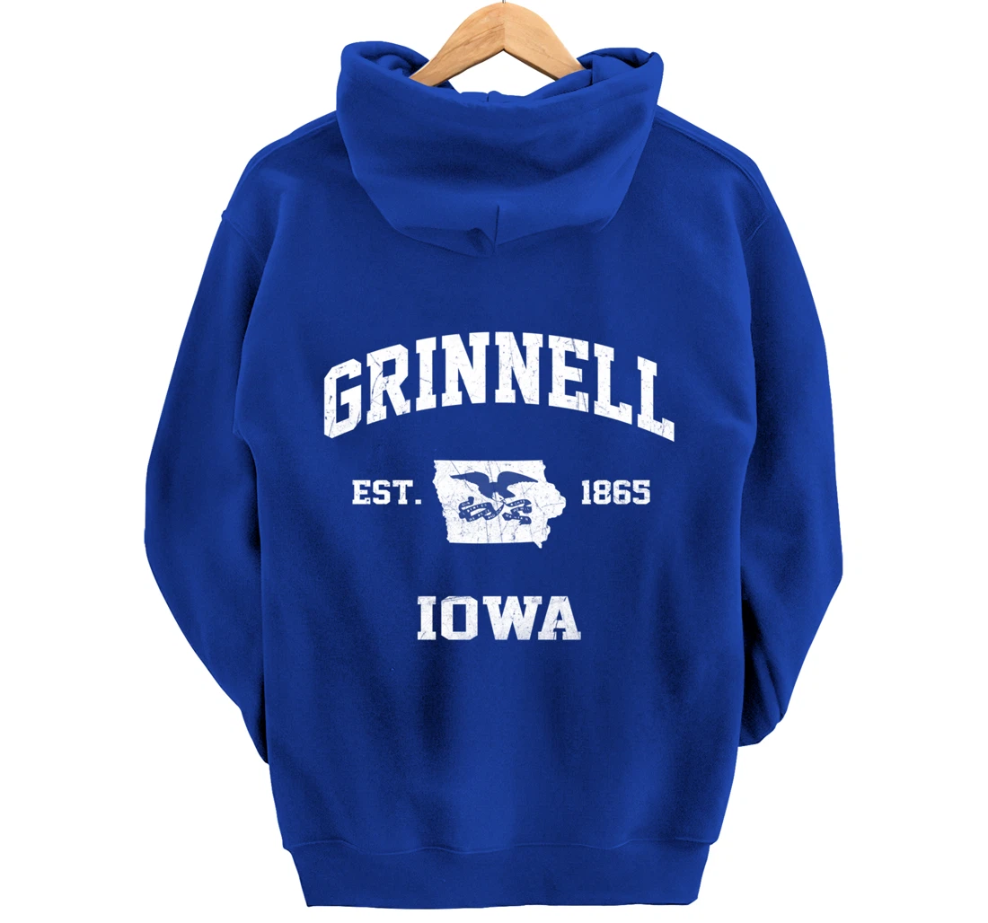 Grinnell Iowa IA vintage State Athletic style Pullover Hoodie