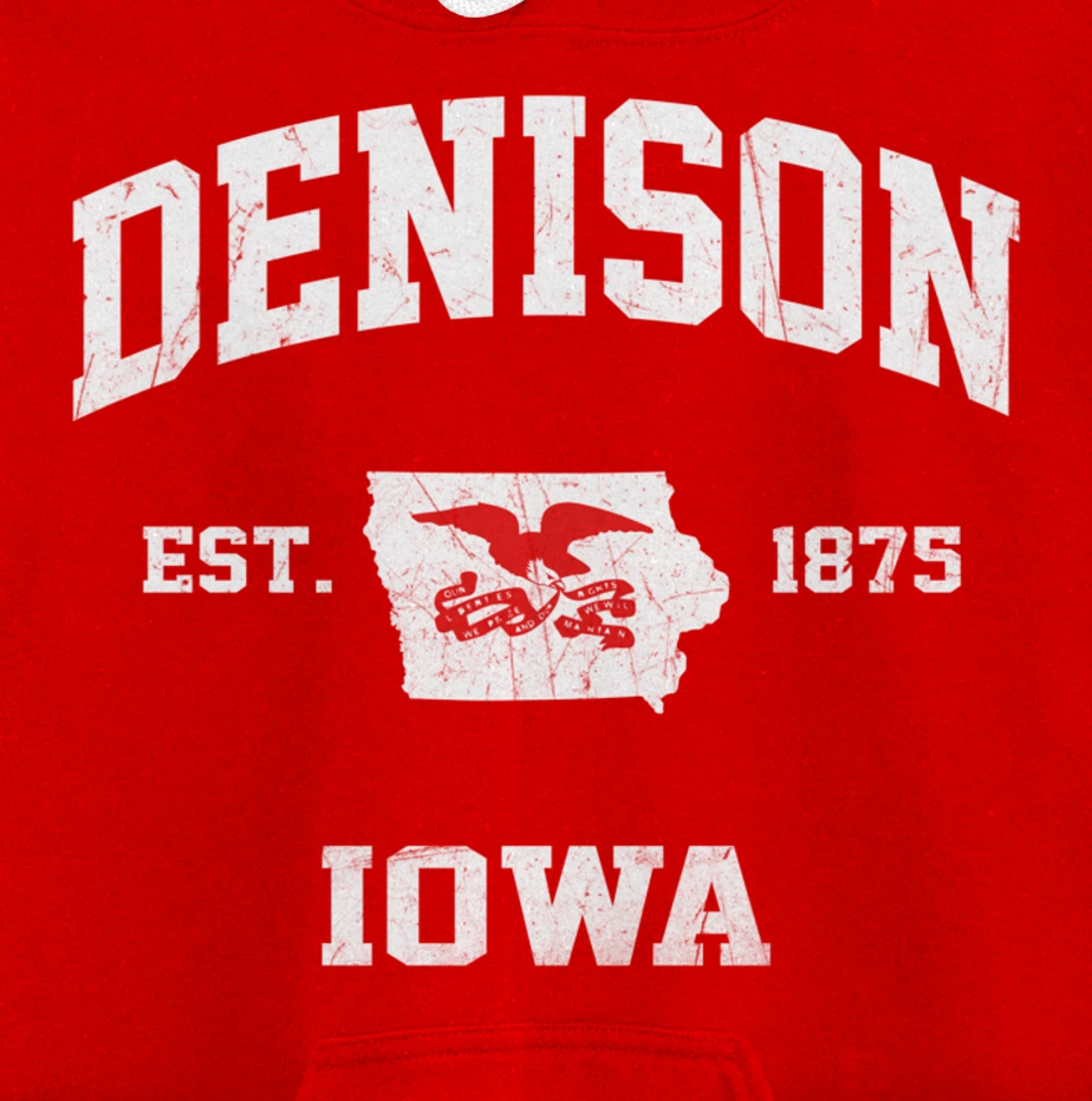 Denison Iowa IA vintage State Athletic style Pullover Hoodie