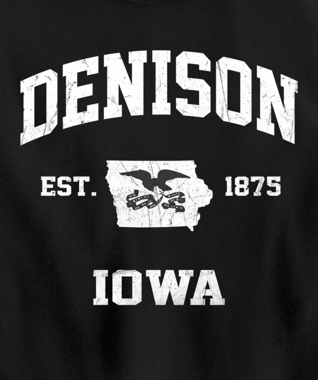 Denison Iowa IA vintage State Athletic style Pullover Hoodie