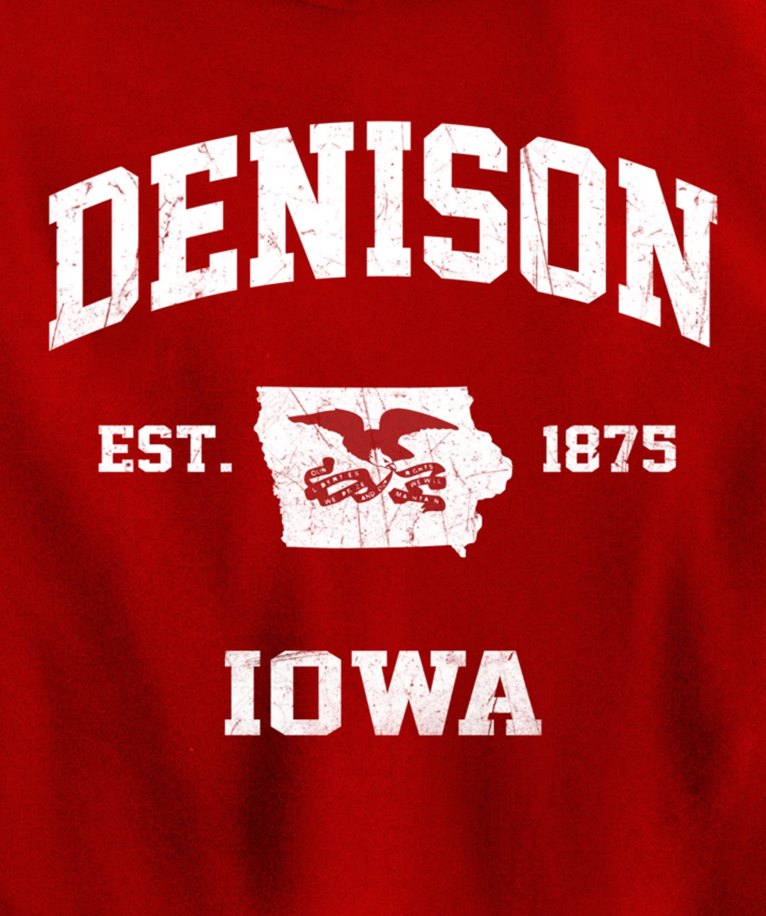 Denison Iowa IA vintage State Athletic style Pullover Hoodie
