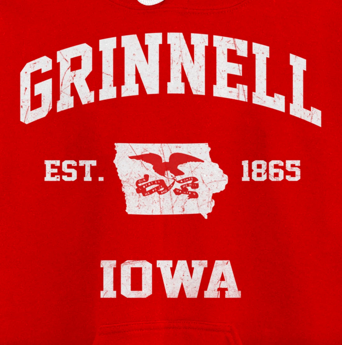 Grinnell Iowa IA vintage State Athletic style Pullover Hoodie