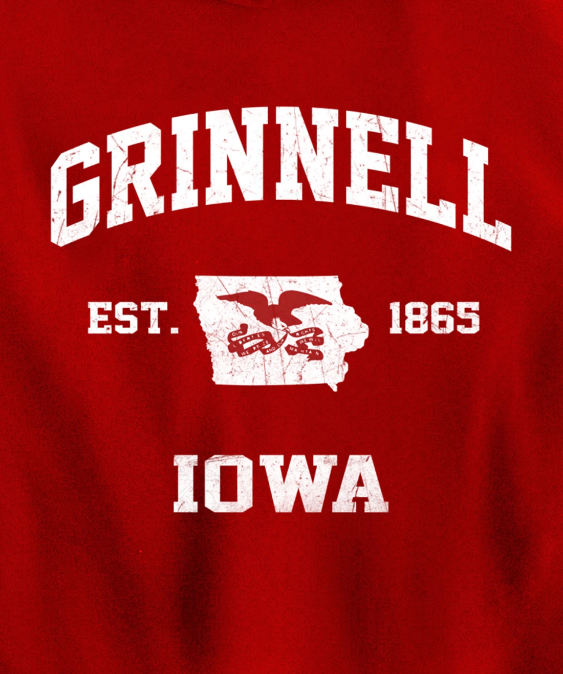 Grinnell Iowa IA vintage State Athletic style Pullover Hoodie