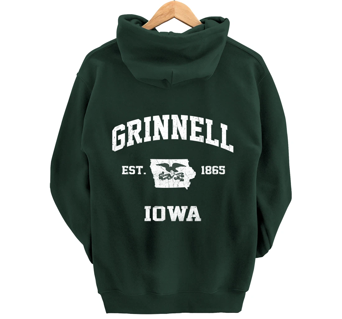 Grinnell Iowa IA vintage State Athletic style Pullover Hoodie