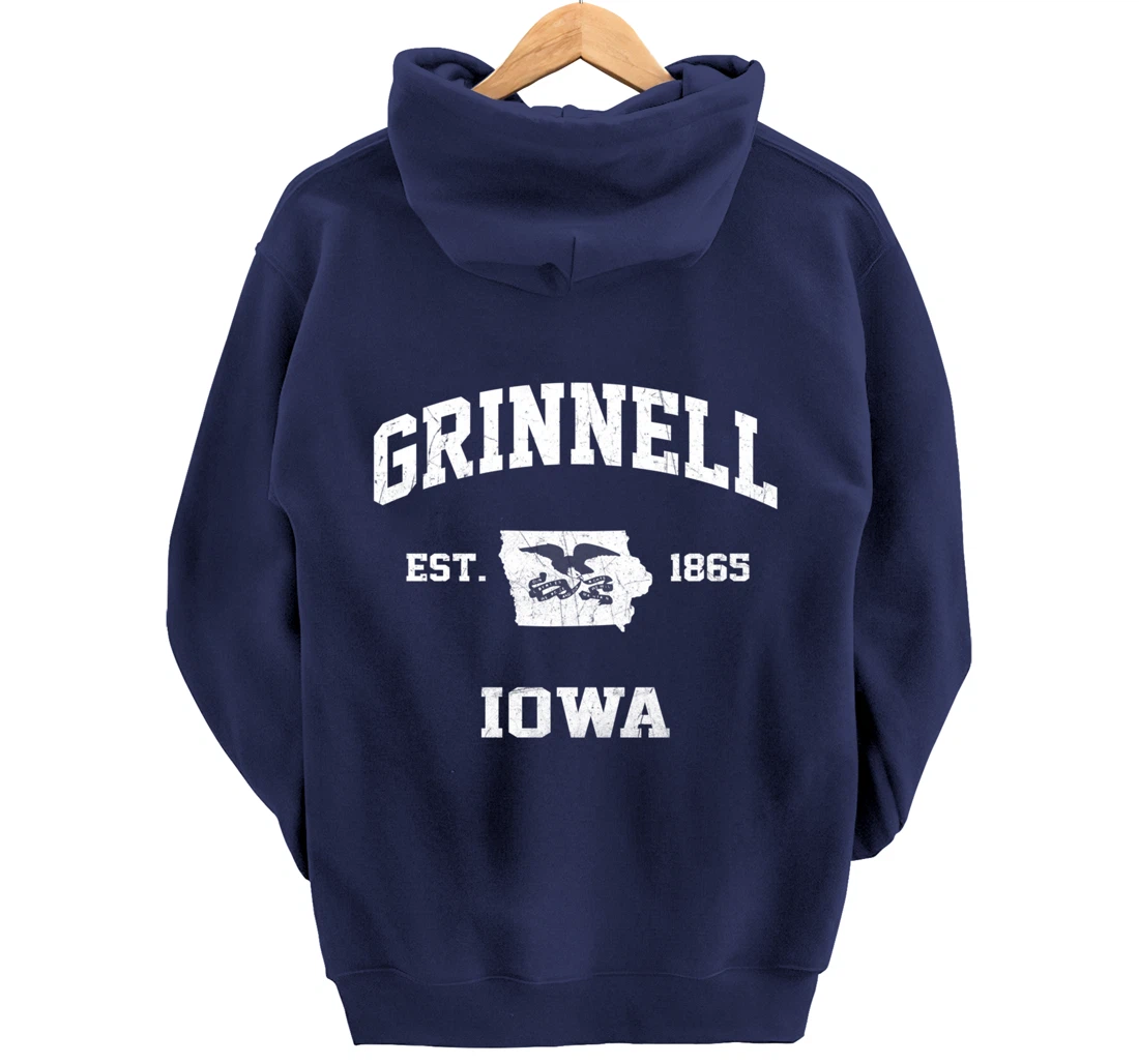 Grinnell Iowa IA vintage State Athletic style Pullover Hoodie