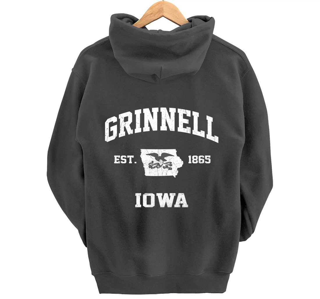 Grinnell Iowa IA vintage State Athletic style Pullover Hoodie