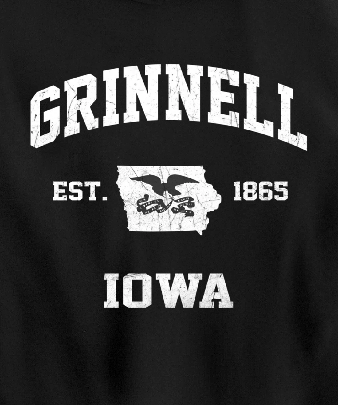 Grinnell Iowa IA vintage State Athletic style Pullover Hoodie