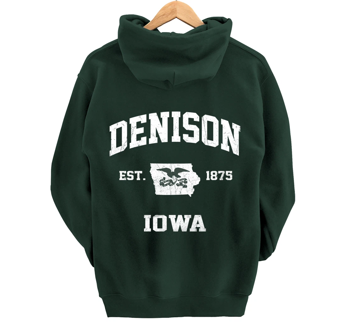 Denison Iowa IA vintage State Athletic style Pullover Hoodie