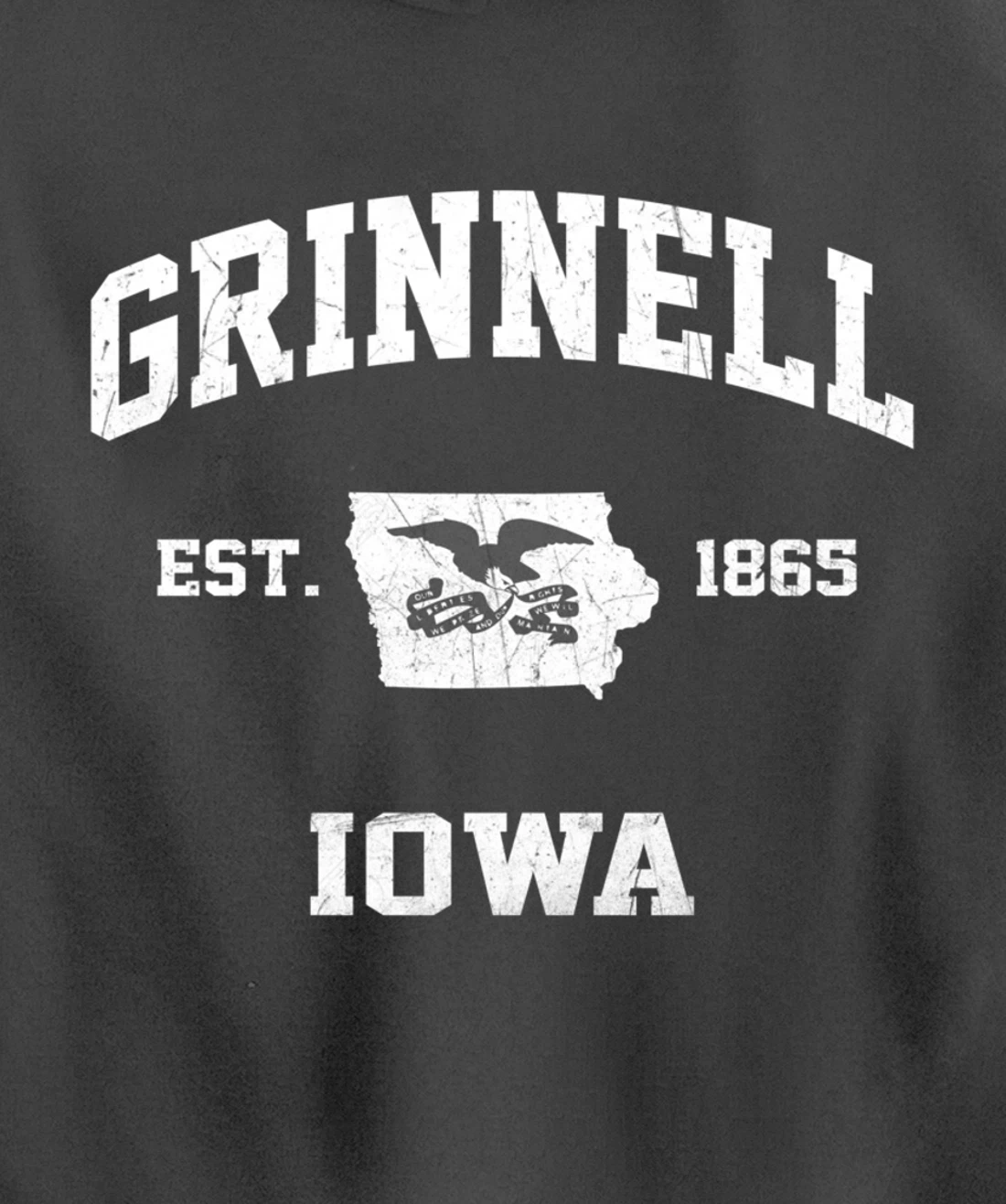 Grinnell Iowa IA vintage State Athletic style Pullover Hoodie