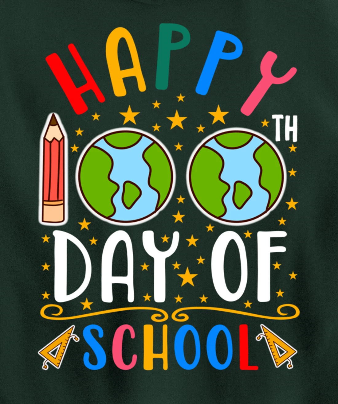 Happy 100th Day of School Teacher Student 100 Days Gifts Pullover Hoodie