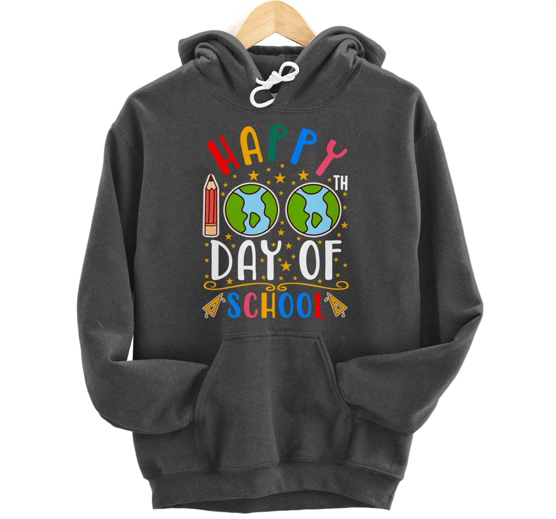 Happy 100th Day of School Teacher Student 100 Days Gifts Pullover Hoodie