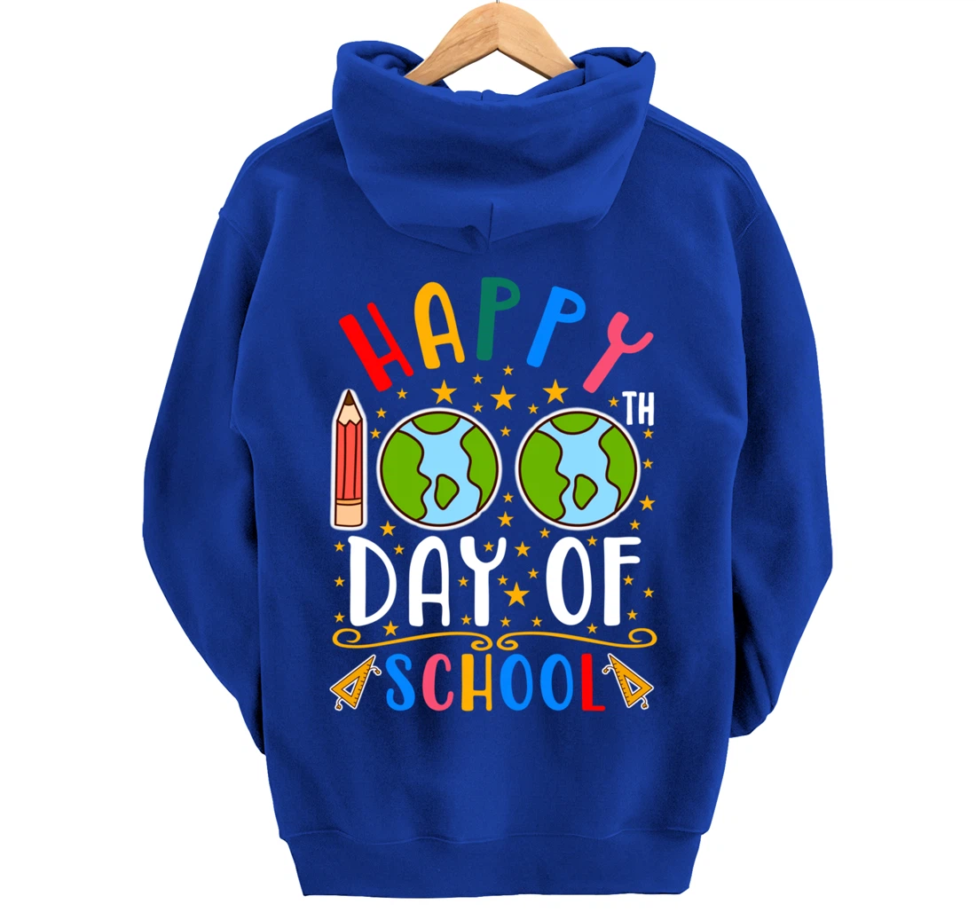 Happy 100th Day of School Teacher Student 100 Days Gifts Pullover Hoodie